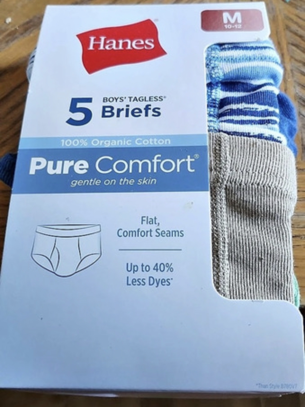 Hanes Pure Comfort 5-Pack Boxer Briefs Size Medium (10-12) NWT